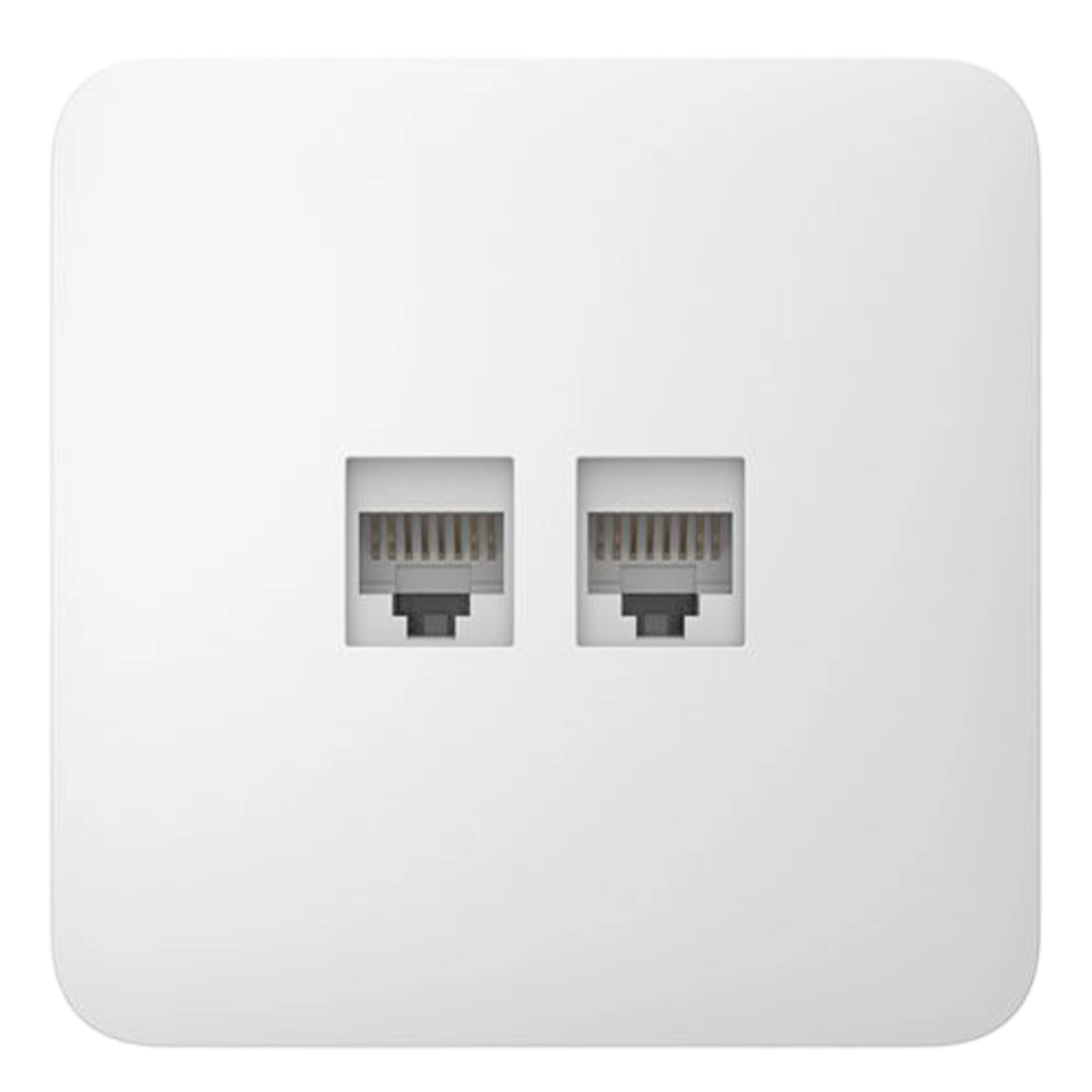 Вбудована інтернет-розетка з двома портами Ajax Outlet (LAN) - White