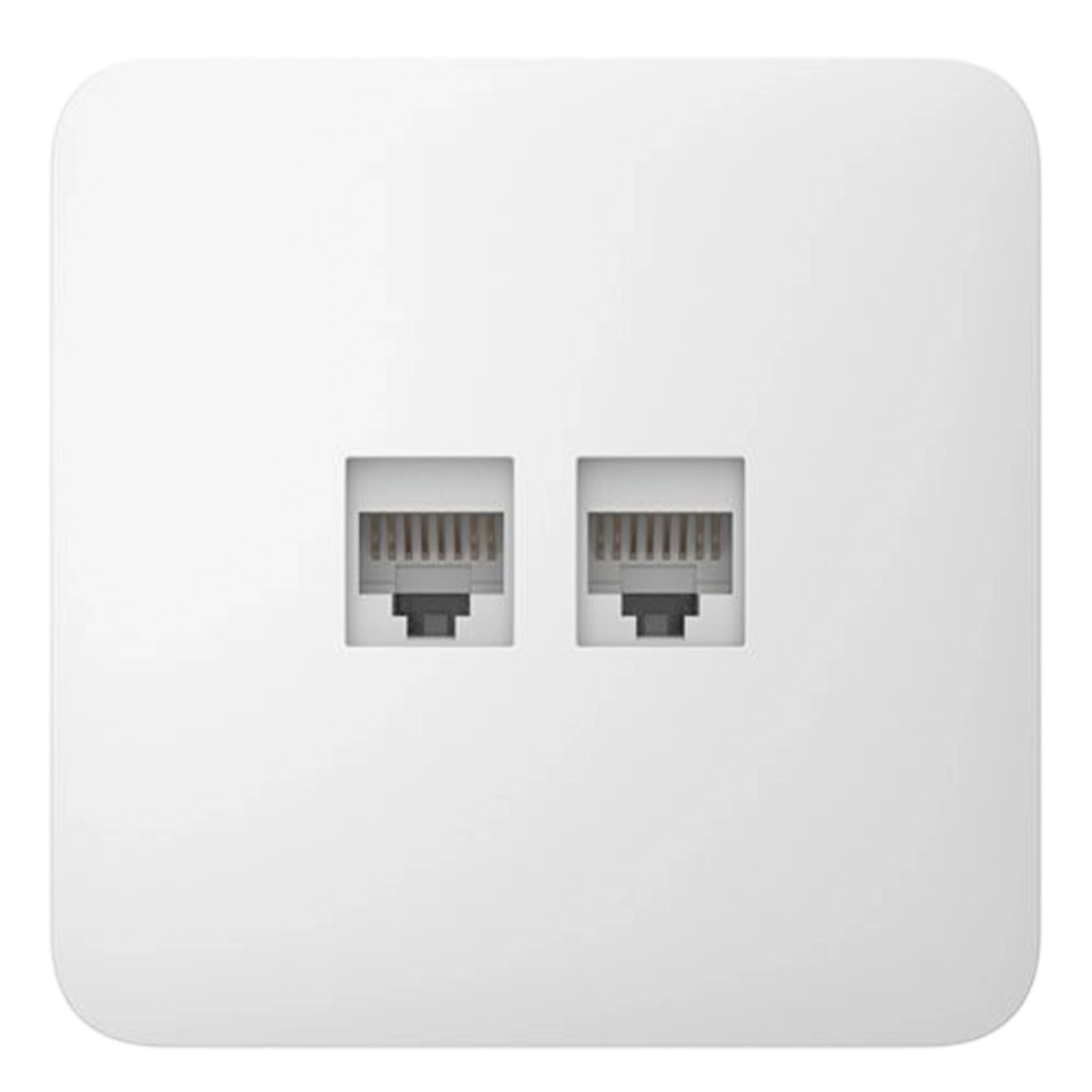 Вбудована інтернет-розетка з двома портами Ajax Outlet (LAN) - White