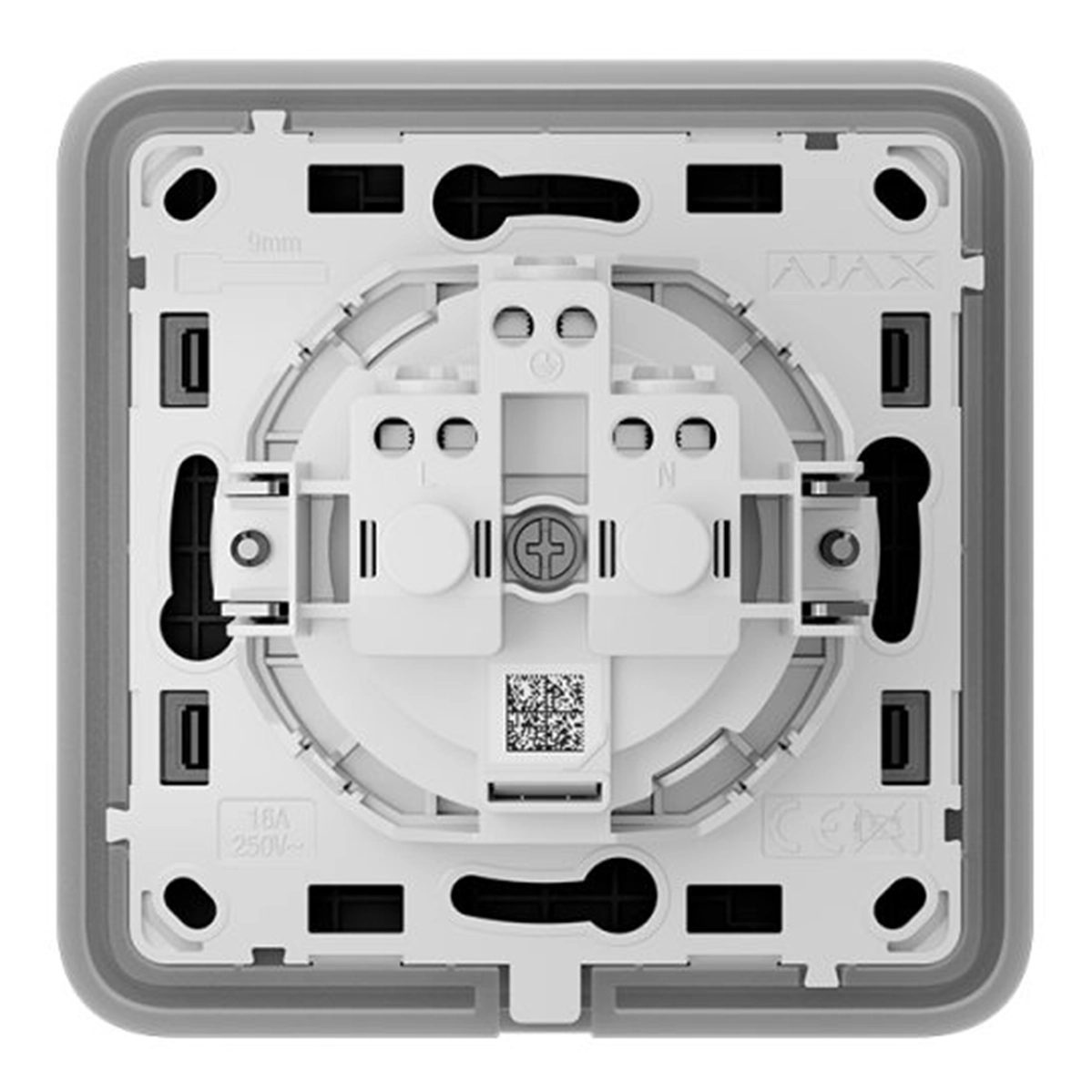 Вбудована розетка із заземленням Ajax Outlet (basic) [type F] - Black