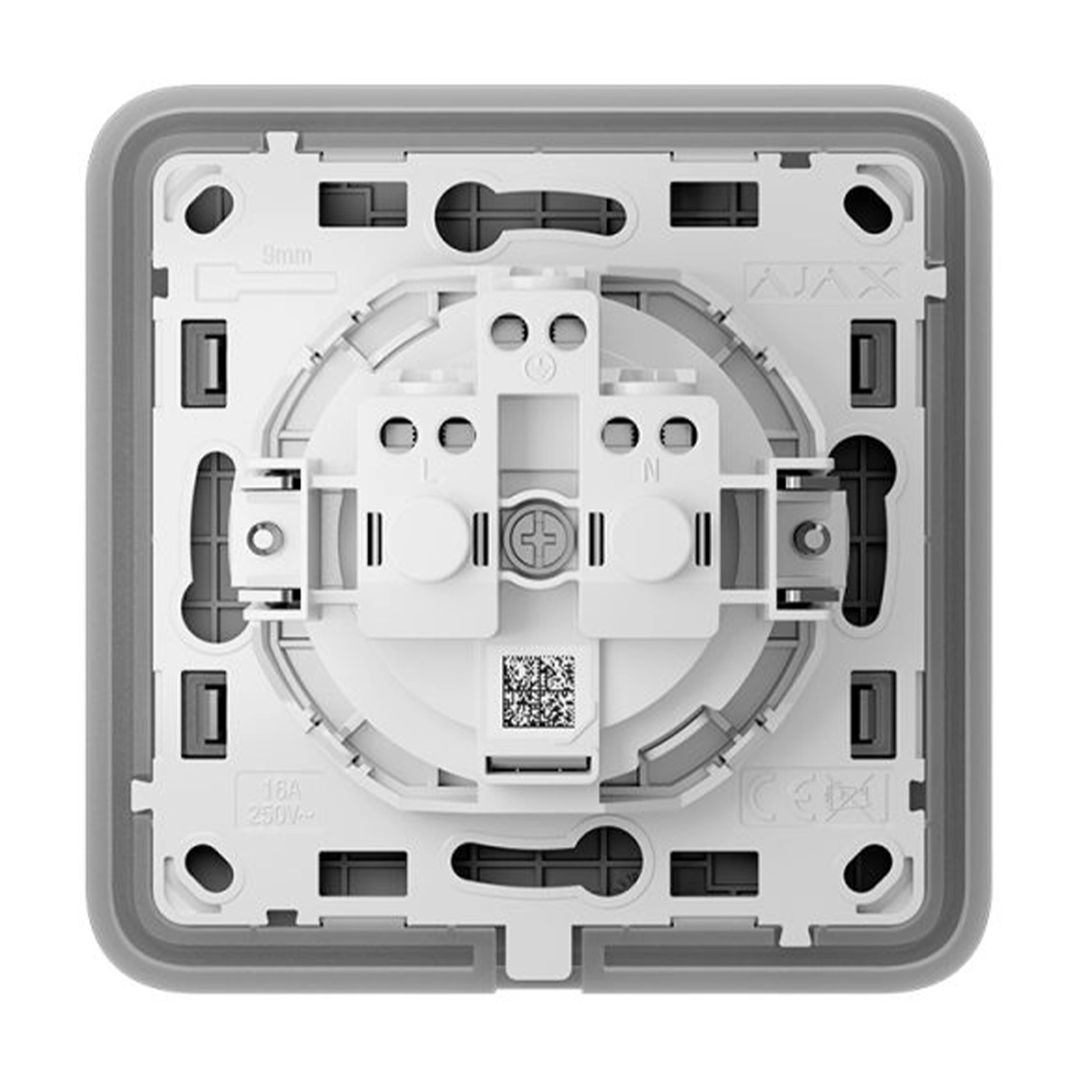 Вбудована розетка із заземленням Ajax Outlet (basic) [type F] - Fog