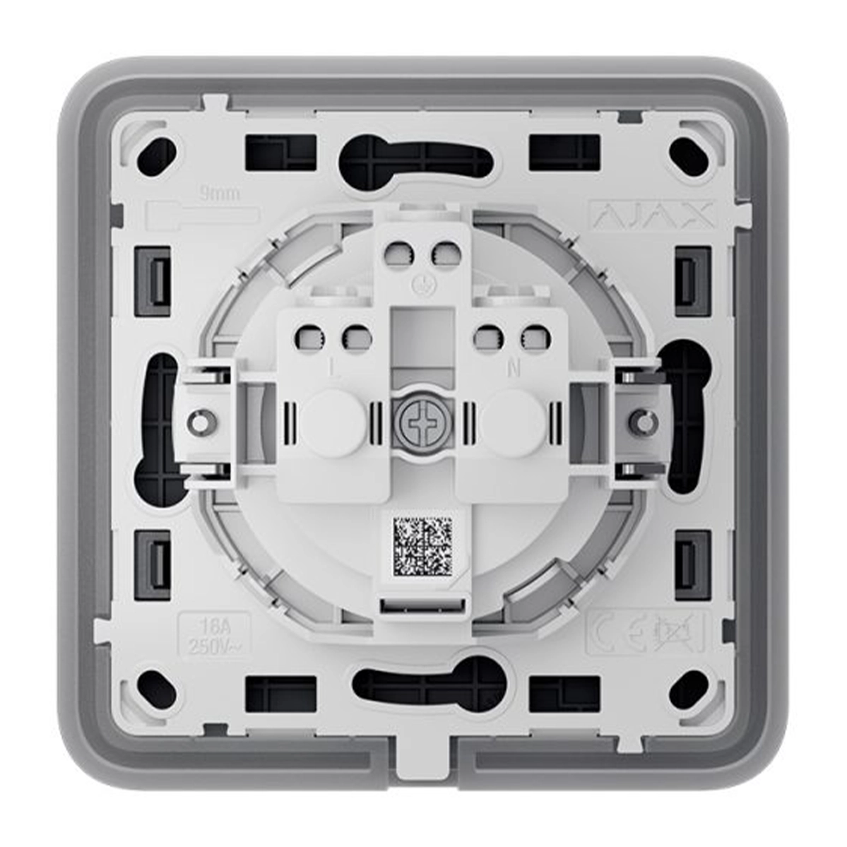 Вбудована розетка із заземленням Ajax Outlet (basic) [type F] - Graphite