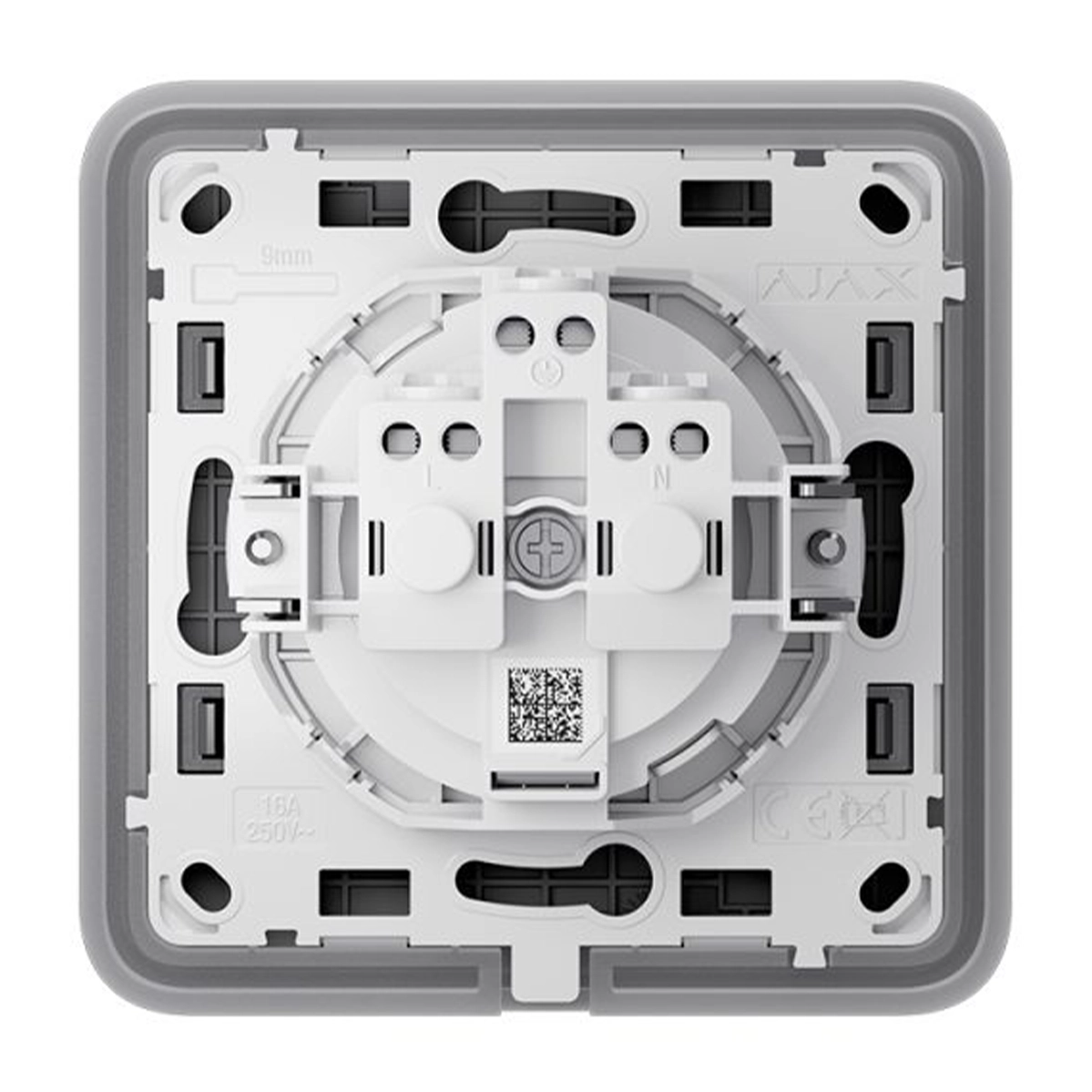 Вбудована розетка із заземленням Ajax Outlet (basic) [type F] - Grey