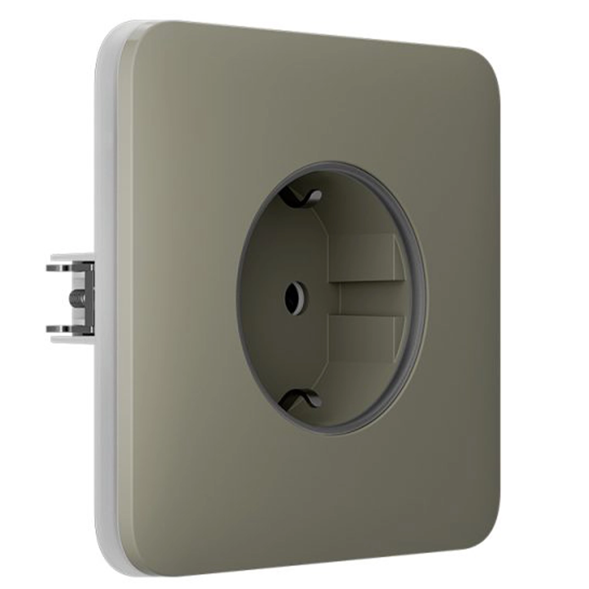 Вбудована розетка із заземленням Ajax Outlet (basic) [type F] - Olive