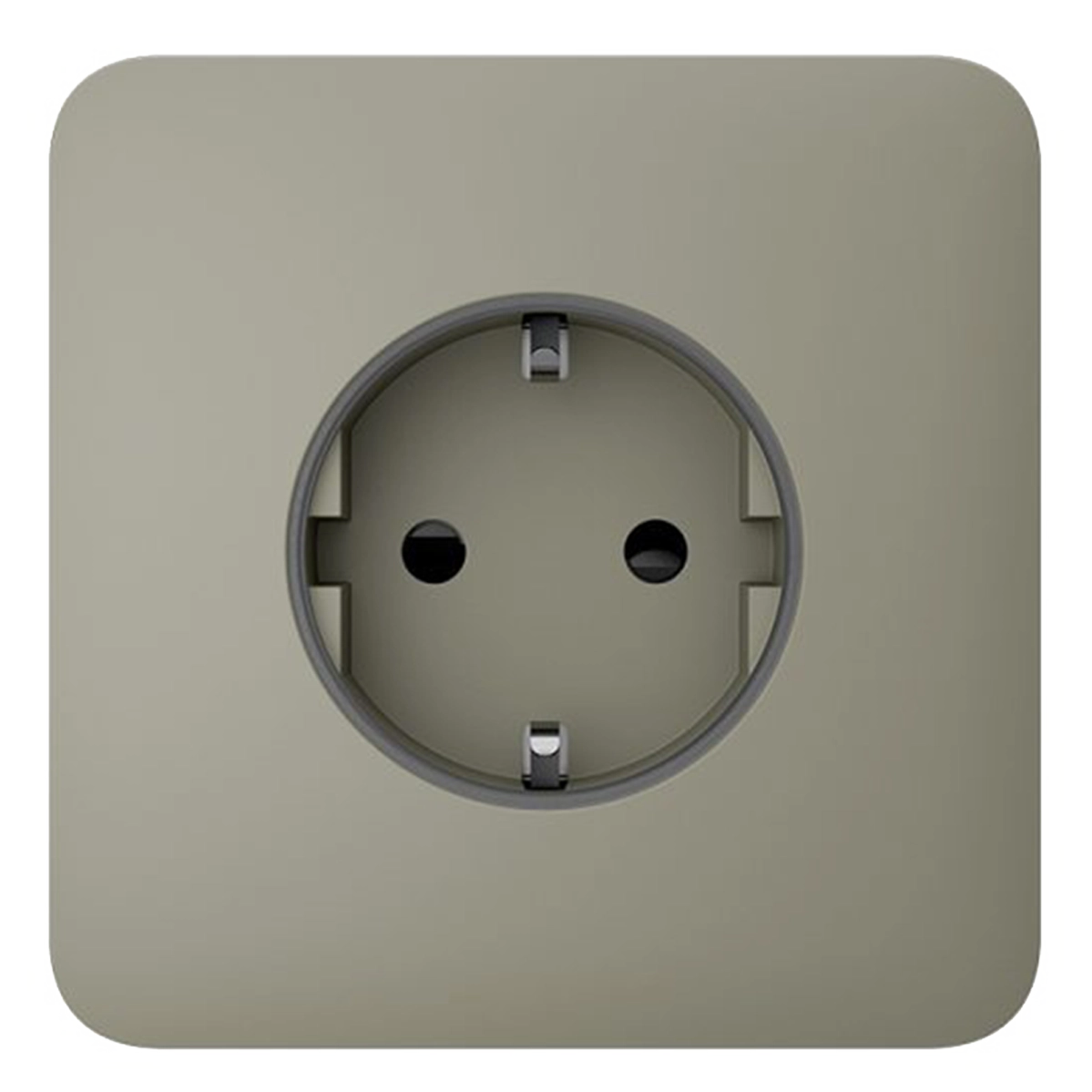 Вбудована розетка із заземленням Ajax Outlet (basic) [type F] - Olive