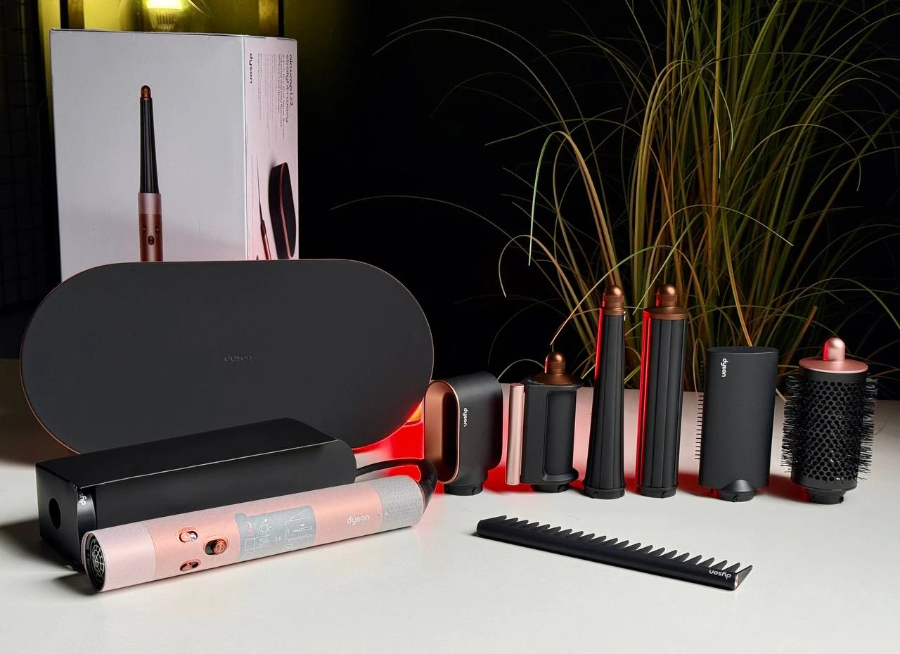 ВІТРИННИЙ Стайлер для прямого та хвилястого волосся Dyson Airwrap i.d. Multi-Styler and Dryer Straight to Wavy - Amber/Silk (123682-01) EU - Стан: гарний | Комплектація: повний | Гарантія: 3 міс.