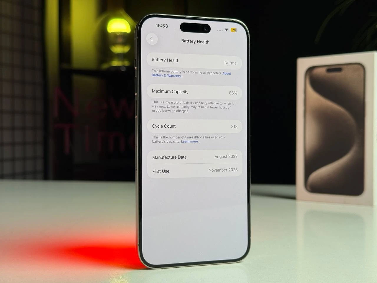 ВЖИВАНИЙ Apple iPhone 15 Pro Max 1TB Natural Titanium (MU7J3) - Стан: гарний | Акумулятор: 86% | Комплектація: повний | Гарантія: 3 міс.