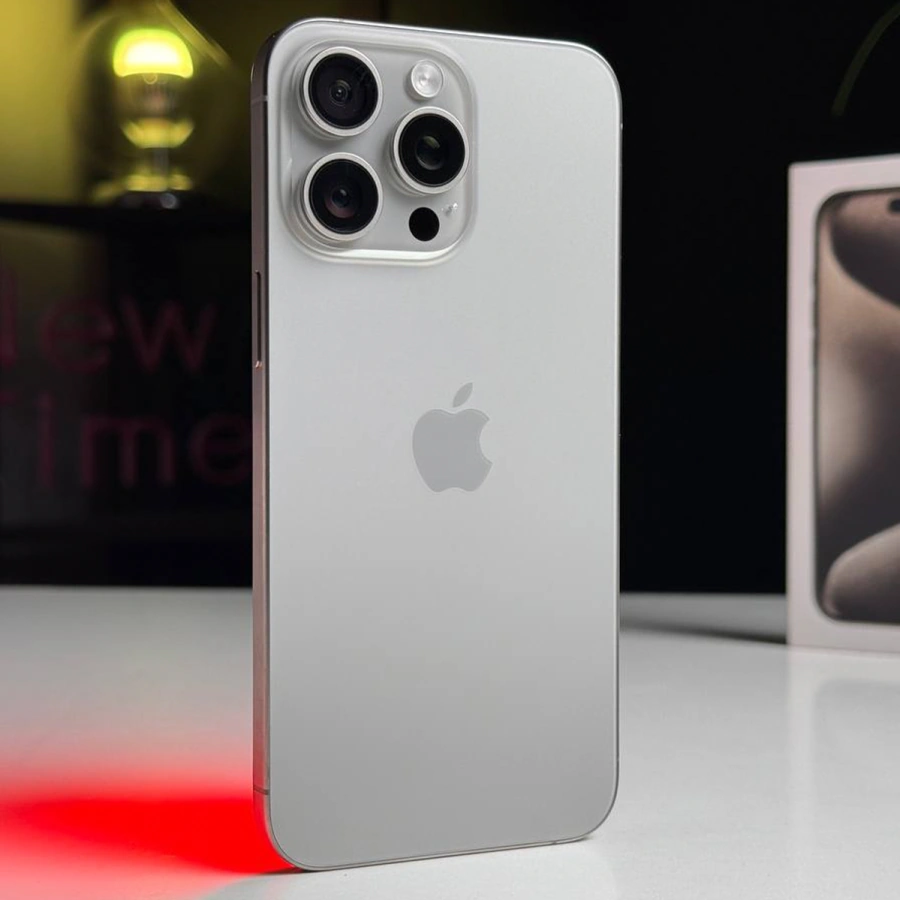 Б/У Apple iPhone 15 Pro Max 1TB Natural Titanium (MU7J3) - Состояние: хорошее | Аккумулятор: 86% | Комплектация: полный | Гарантия: 3 мес.