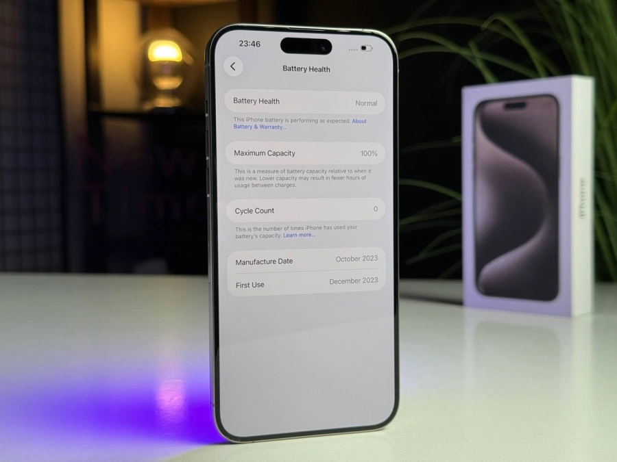 Б/У Apple iPhone 15 Pro Max 256GB Natural Titanium (MU793) - Состояние: хорошее | Аккумулятор: 100% | Комплектация: полный | Гарантия: 3 мес.
