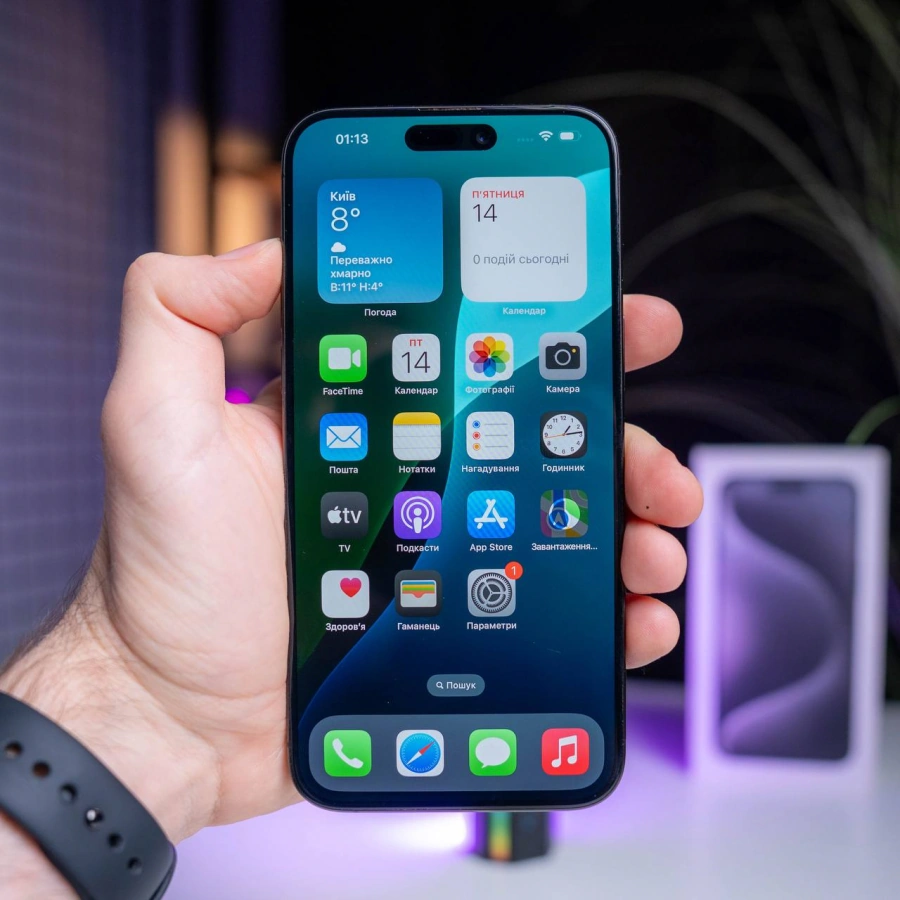 ВЖИВАНИЙ Apple iPhone 15 Pro Max 512GB Black Titanium (MU7C3) - Стан: гарний | Акумулятор: 83% | Комплектація: повний | Гарантія: 3 міс.