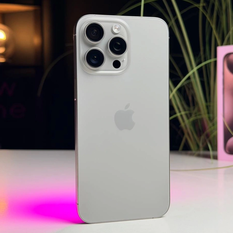 Б/У Apple iPhone 15 Pro Max 256GB Natural Titanium (MU793) - Состояние: идеальный | Аккумулятор: 89% | Комплектация: полный | Гарантія: 3 мес.