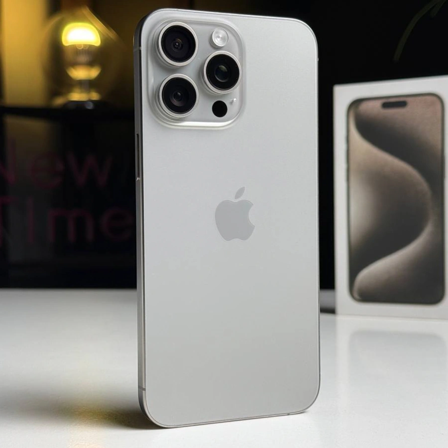 Б/У Apple iPhone 15 Pro Max 256GB Natural Titanium (MU793) - Состояние: хороший | Аккумулятор: 92% | Комплектация: полный | Гарантія: 3 мес.