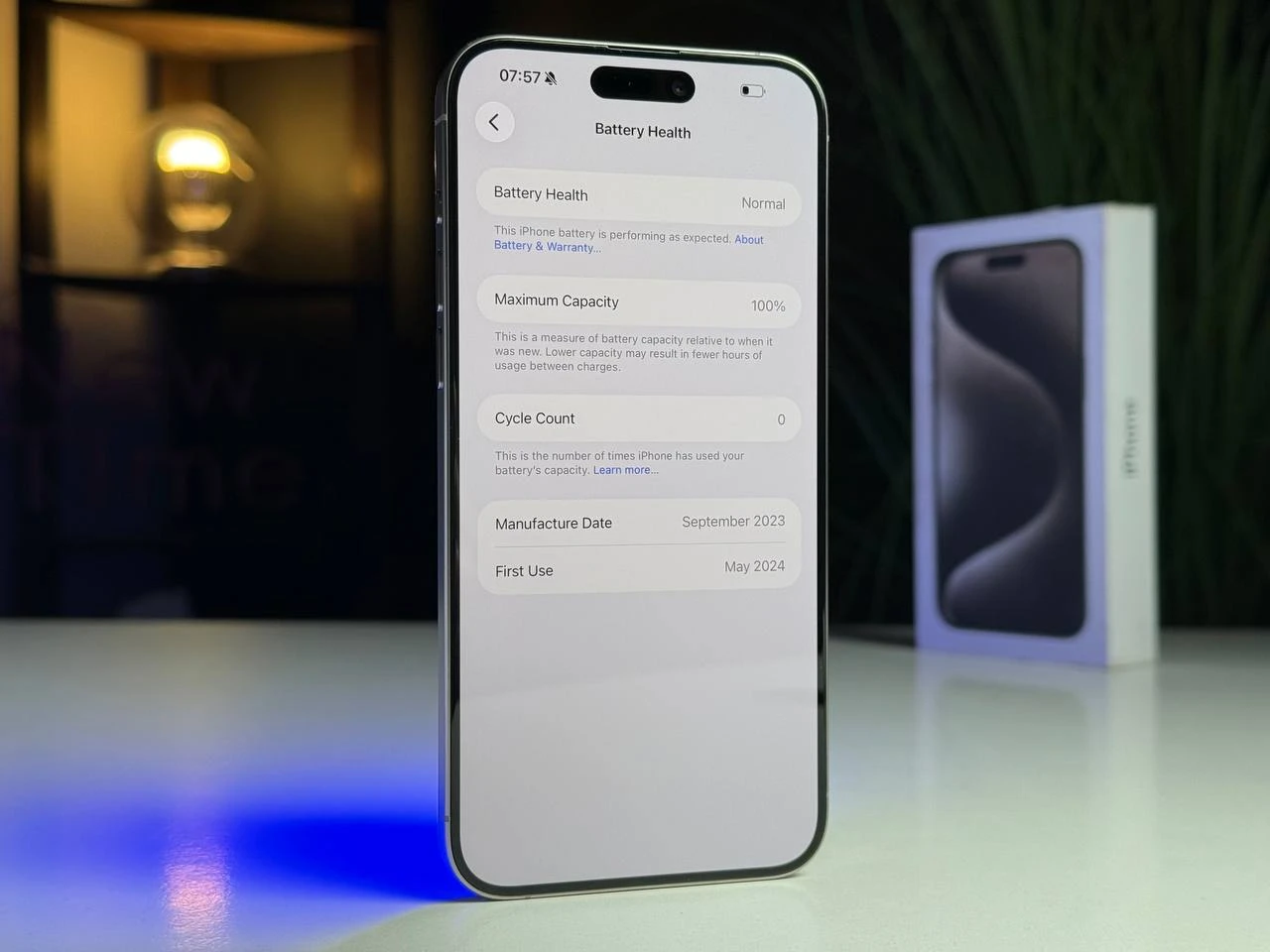 Б/У Apple iPhone 15 Pro Max 512GB Natural Titanium eSim (MU6D3) - Состояние: хороший | Аккумулятор: 100% | Комплектация: полный | Гарантія: 3 мес.