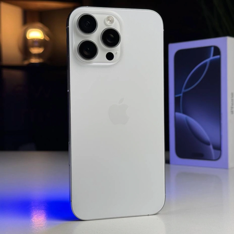 ВЖИВАНИЙ Apple iPhone 16 Pro Max 512GB White Titanium (MYX13) - Стан: гарний | Акумулятор: 91% | Комплектація: повний | Гарантія: 3 міс.