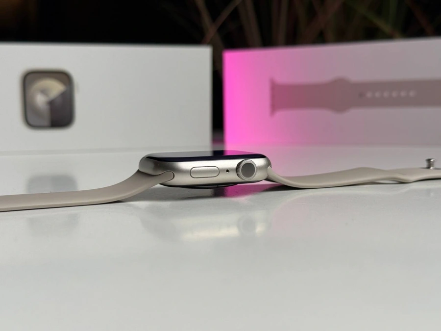 ВЖИВАНИЙ Б/У Apple Watch Series 9 GPS 45mm Starlight Aluminum Case with Starlight Sport Band - M/L (MR973) - Состояние: хороший | Аккумулятор: 87% | Комплектация: полный | Гарантія: 3 мес.