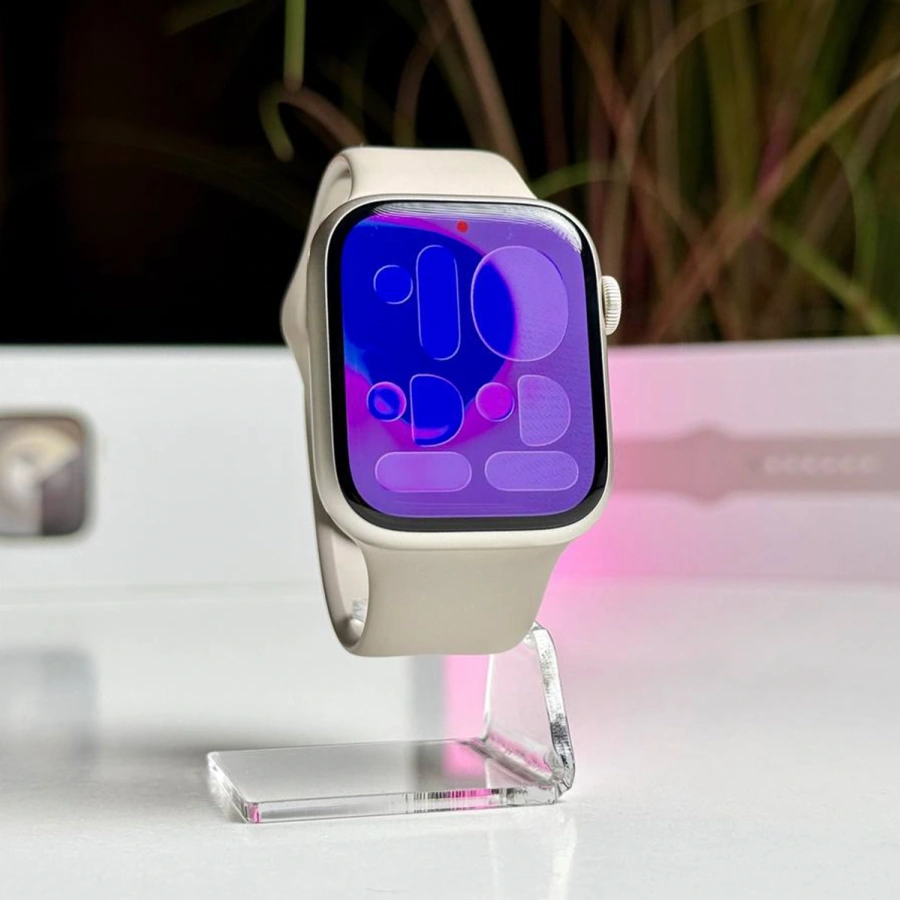 ВЖИВАНИЙ Б/У Apple Watch Series 9 GPS 45mm Starlight Aluminum Case with Starlight Sport Band - M/L (MR973) - Состояние: хороший | Аккумулятор: 87% | Комплектация: полный | Гарантія: 3 мес.