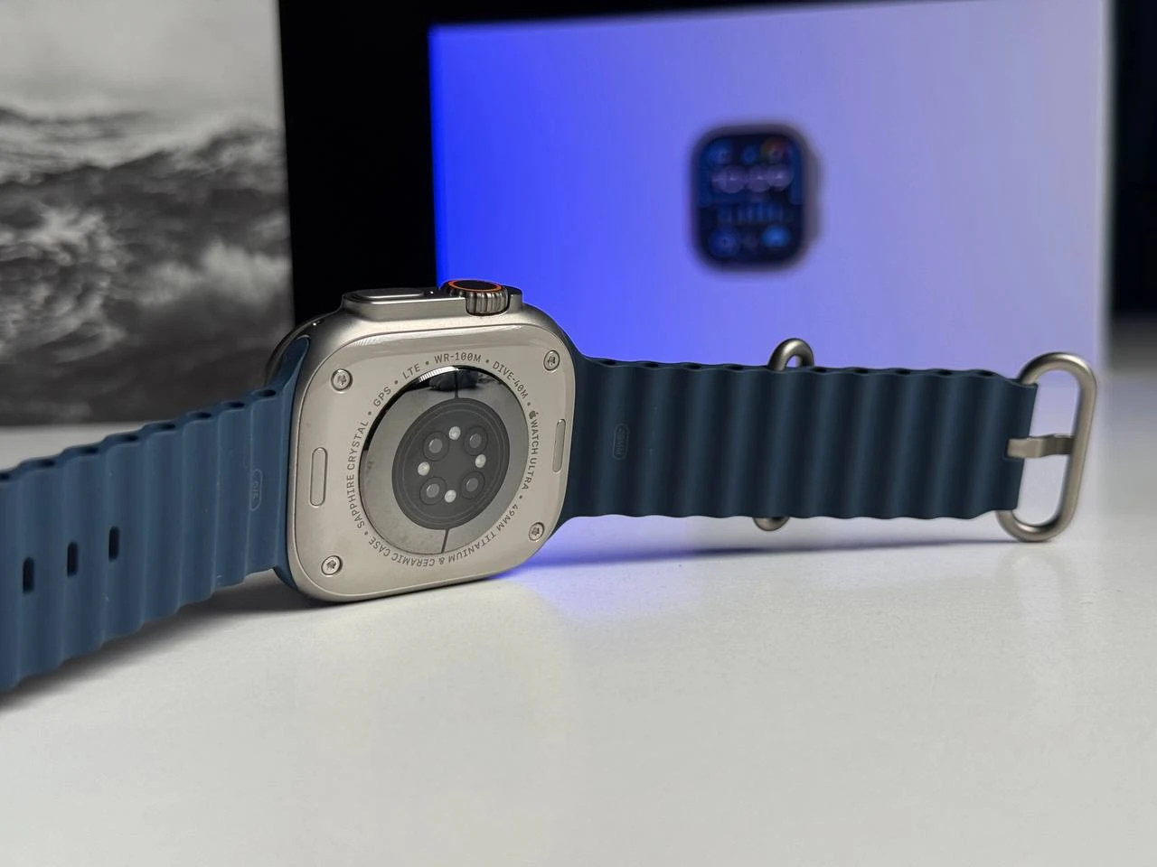 ВЖИВАНИЙ Apple Watch Ultra 2 GPS + Cellular 49mm Titanium Case with Blue Ocean Band (MREG3) - Стан: гарний | Акумулятор: 100% | Комплектація: повний | Гарантія: 3 міс.