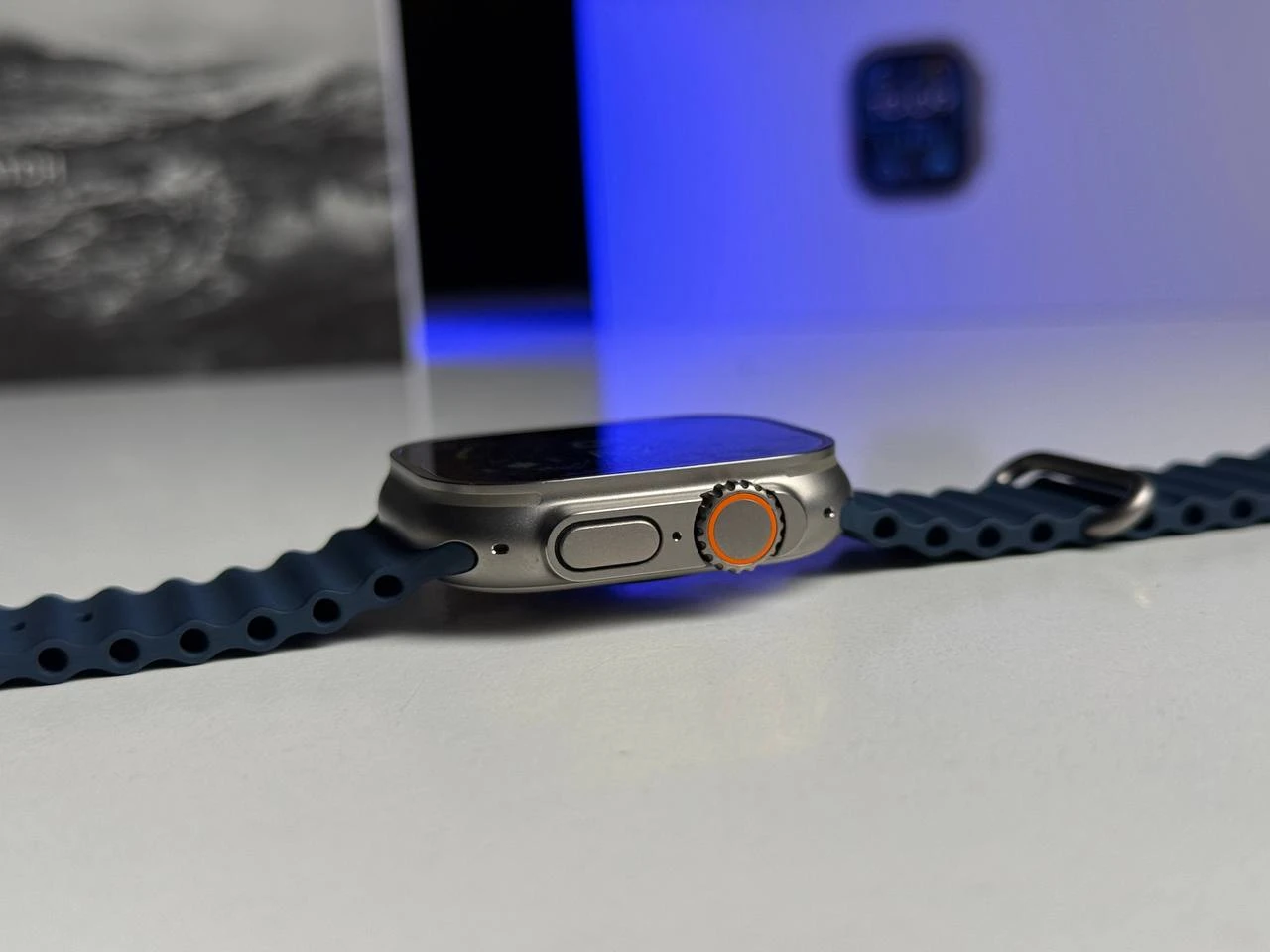 ВЖИВАНИЙ Apple Watch Ultra 2 GPS + Cellular 49mm Titanium Case with Blue Ocean Band (MREG3) - Стан: гарний | Акумулятор: 100% | Комплектація: повний | Гарантія: 3 міс.