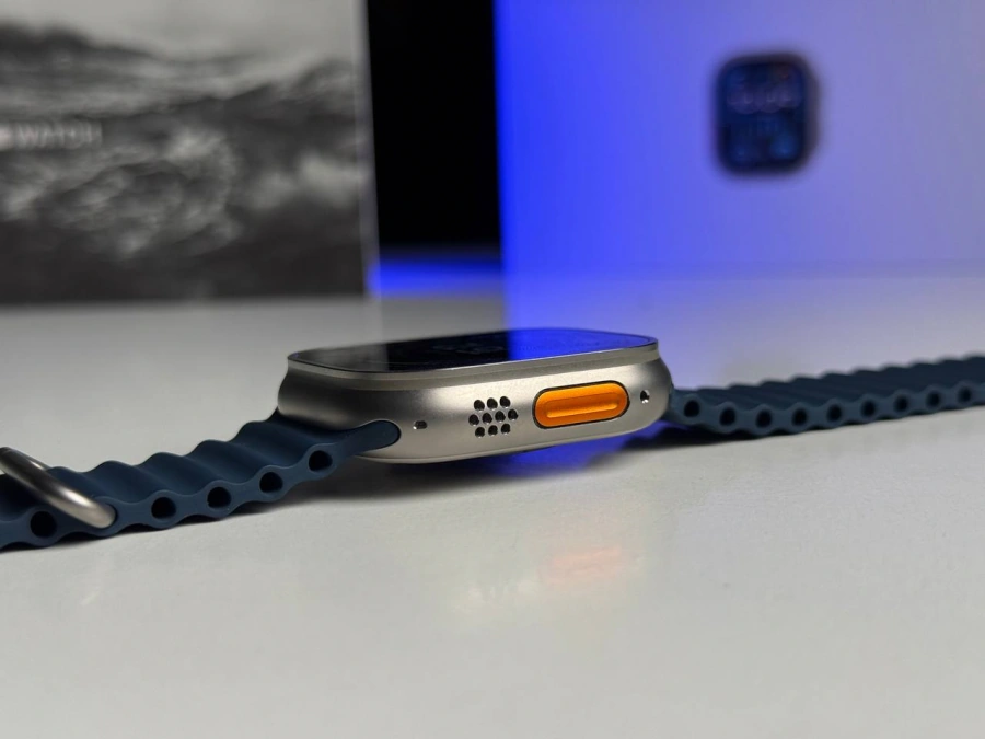 Б/У Apple Watch Ultra 2 GPS + Cellular 49mm Titanium Case with Blue Ocean Band (MREG3) - Состояние: хороший | Аккумулятор: 100% | Комплектация: полный | Гарантія: 3 мес.