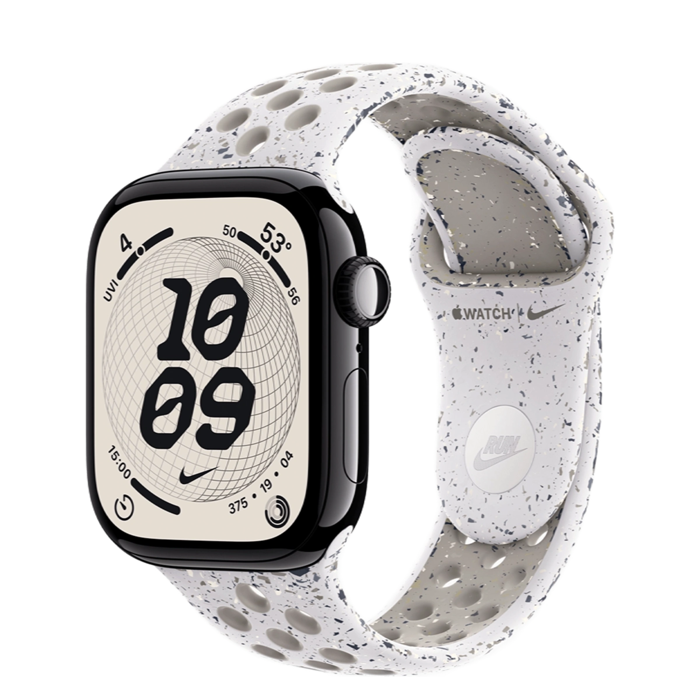 Apple Watch Series 11 GPS 42mm Jet Black Aluminum Case with Veiled Grey Nike Sport Band - S/M (MEW04+MGAH4)