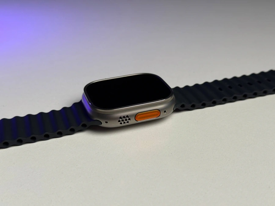 ВЖИВАНИЙ Б/У Apple Watch Ultra GPS + Cellular 49mm Titanium Case with Midnight Ocean Band (MQET3, MQFK3) - Состояние: хороший | Аккумулятор: 100% | Комплектация: полный, без коробки | Гарантия: 3 мес.