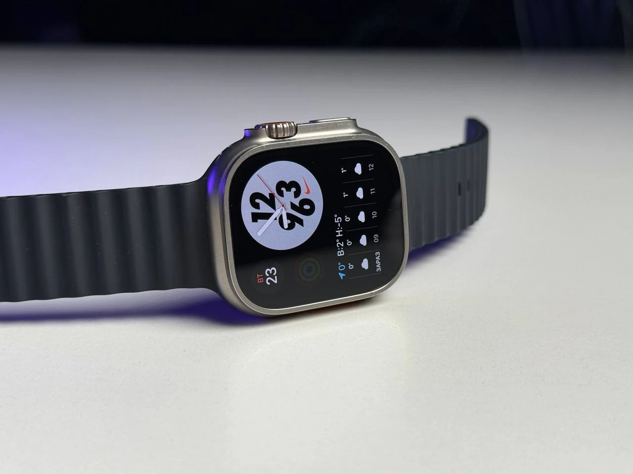 ВЖИВАНИЙ Б/У Apple Watch Ultra GPS + Cellular 49mm Titanium Case with Midnight Ocean Band (MQET3, MQFK3) - Состояние: хороший | Аккумулятор: 100% | Комплектация: полный, без коробки | Гарантия: 3 мес.