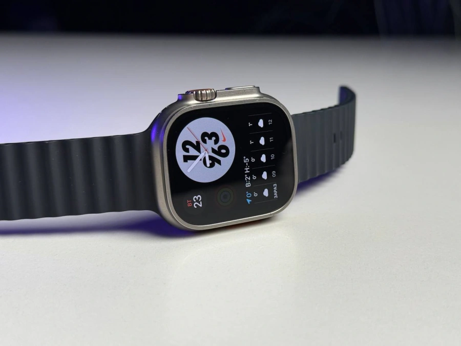 ВЖИВАНИЙ Б/У Apple Watch Ultra GPS + Cellular 49mm Titanium Case with Midnight Ocean Band (MQET3, MQFK3) - Состояние: хороший | Аккумулятор: 100% | Комплектация: полный, без коробки | Гарантия: 3 мес.