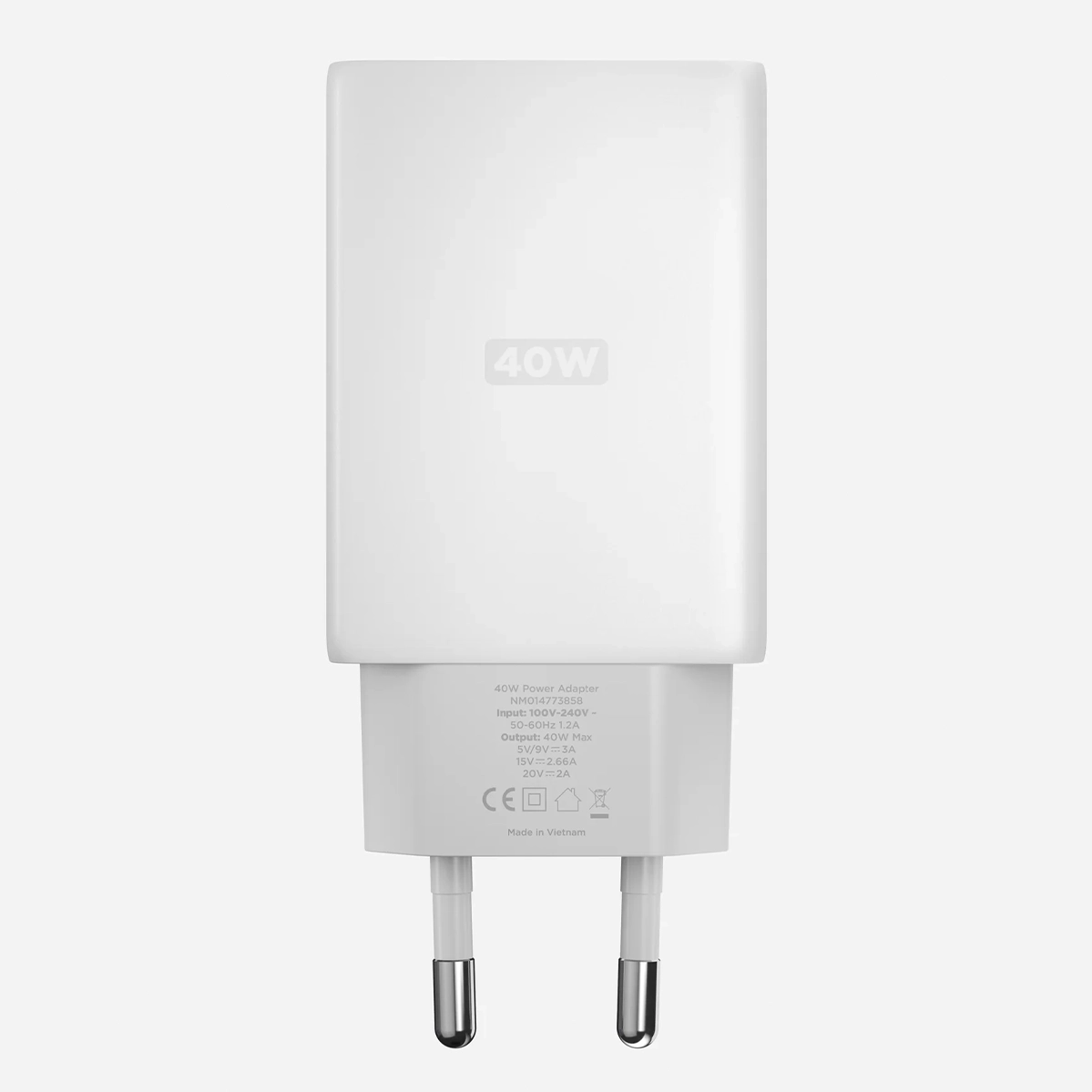 Блок живлення Nomad USB-C GaN 40W Slim EU Power Adapter - White (NM014728858)
