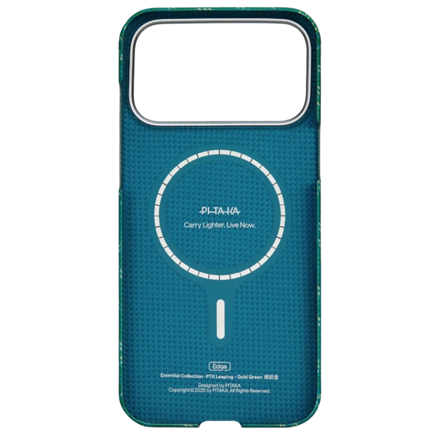 Чохол Pitaka Edge Case with PitaTap for iPhone 17 Pro Max - Gold Green [PITAKA Leaping] (KI1701PTKP)