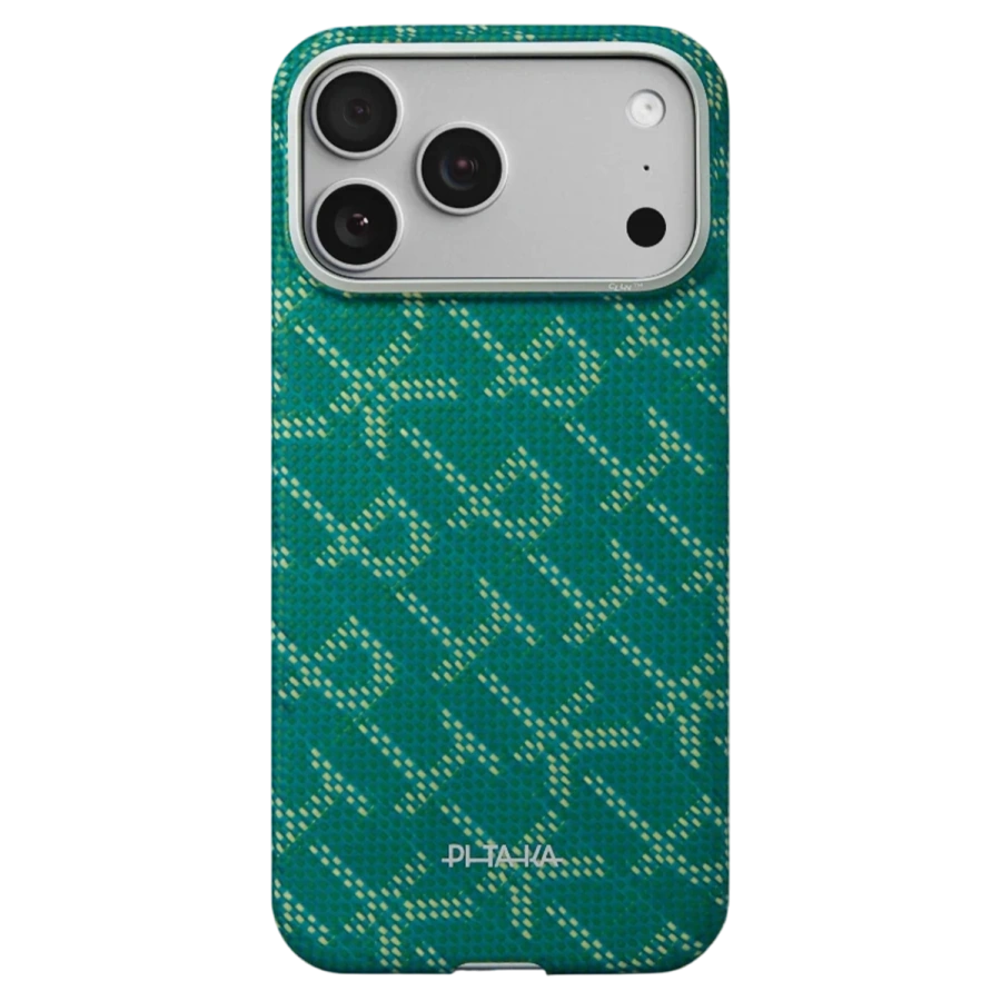 Чохол Pitaka Edge Case with PitaTap for iPhone 17 Pro Max - Gold Green [PITAKA Leaping] (KI1701PTKP)