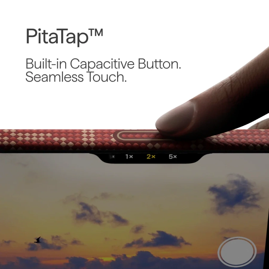 Чехол Pitaka Edge Case with PitaTap for iPhone 17 Pro - Gold Red [PITAKA Leaping] (KI1702PTK)