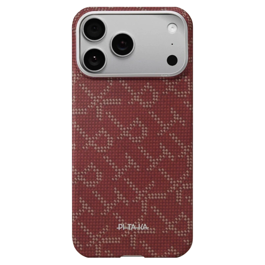 Чехол Pitaka Edge Case with PitaTap for iPhone 17 Pro - Gold Red [PITAKA Leaping] (KI1702PTK)