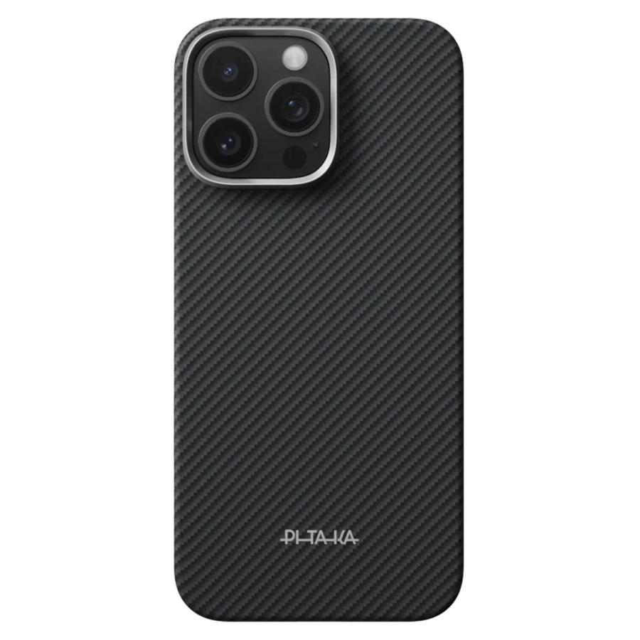 Чохол Pitaka Ultra-Slim Case Twill 600D with PitaTap for iPhone 16 Pro Max - Black/Grey (KI1602PAM)