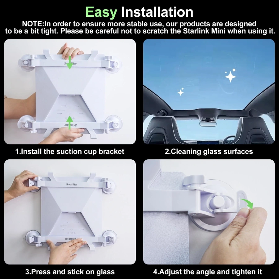 Кріплення на присосках на люк, переднє та заднє скло авто Starlink Mini Mount для StarLink Mini