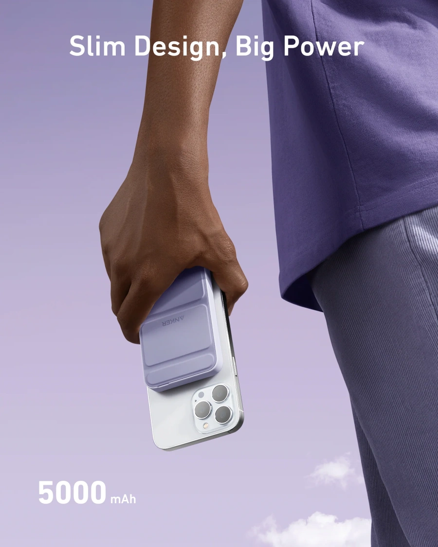 Магнитный павербанк Anker 622 Magnetic Battery 5000mAh [MagGo with Stand] - Lilac Purple (A16140V1)