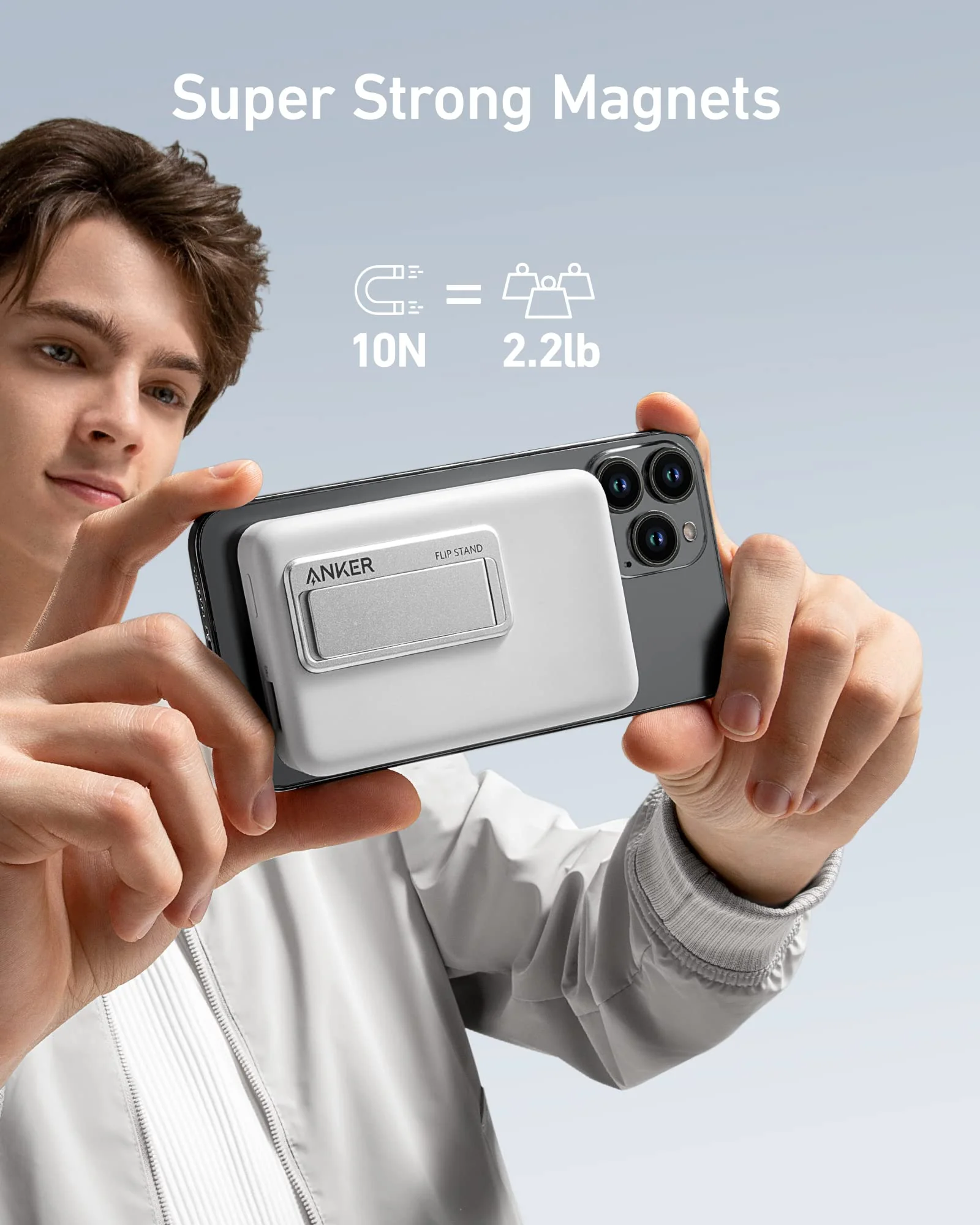 Магнитный павербанк Anker 633 Magnetic Battery 10000mAh 20W [MagGo with Stand] - Dolomite White (A1641021)