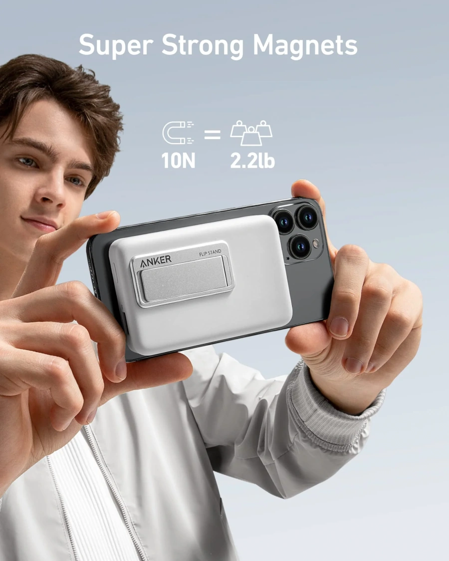Магнітний павербанк Anker 633 Magnetic Battery 10000mAh 20W [MagGo with Stand] - Dolomite White (A1641021)