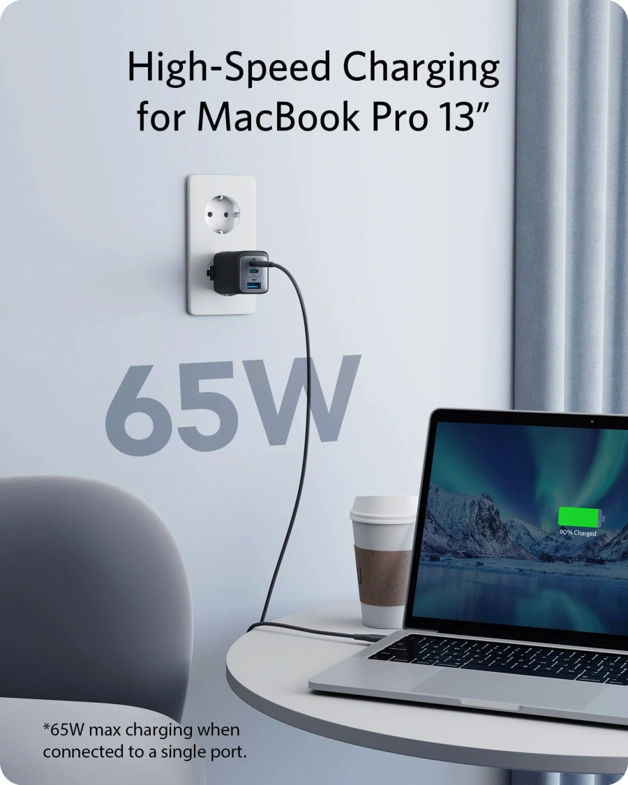 Мережевий зарядний пристрій Anker 735 Charger Nano II 65W - Black (A2667314)