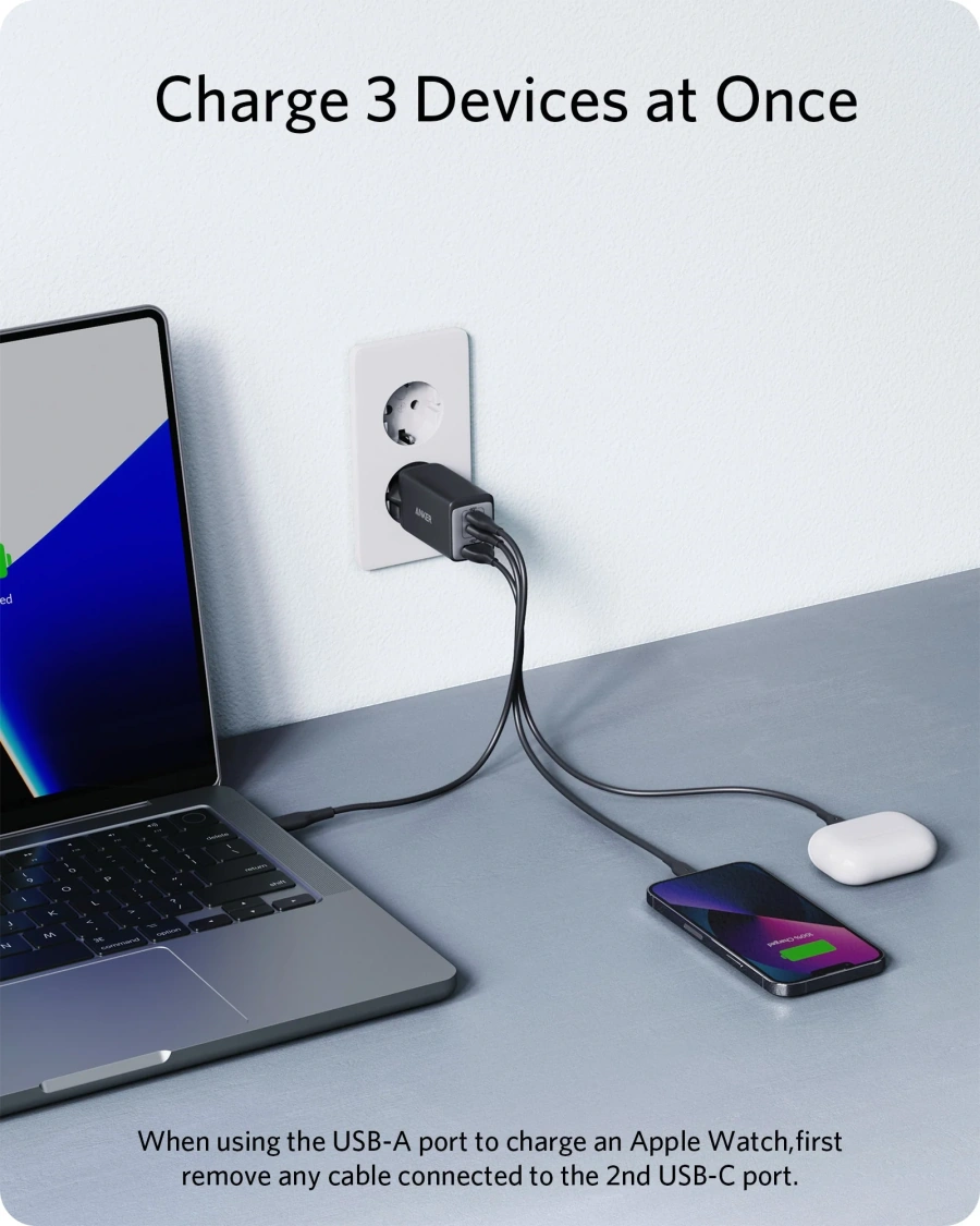 Мережевий зарядний пристрій Anker 735 Charger Nano II 65W - Black (A2667314)