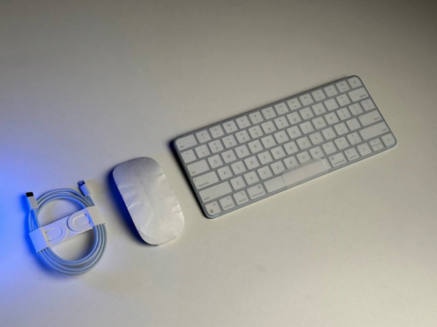 NEW КОМПЛЕКТ Клавиатура Apple Magic Keyboard Blue [Lightning] + Apple Magic Mouse [Lightning] - Состояние: идеальное | Аккумулятор: 100% | Гарантия: 3 мес.