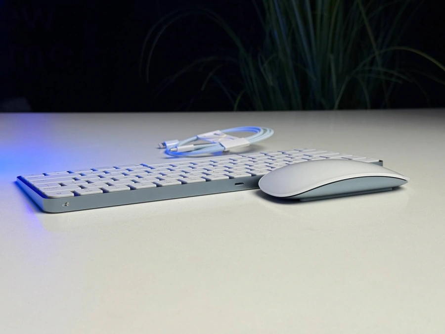 NEW КОМПЛЕКТ Клавиатура Apple Magic Keyboard Blue [Lightning] + Apple Magic Mouse [Lightning] - Состояние: идеальное | Аккумулятор: 100% | Гарантия: 3 мес.