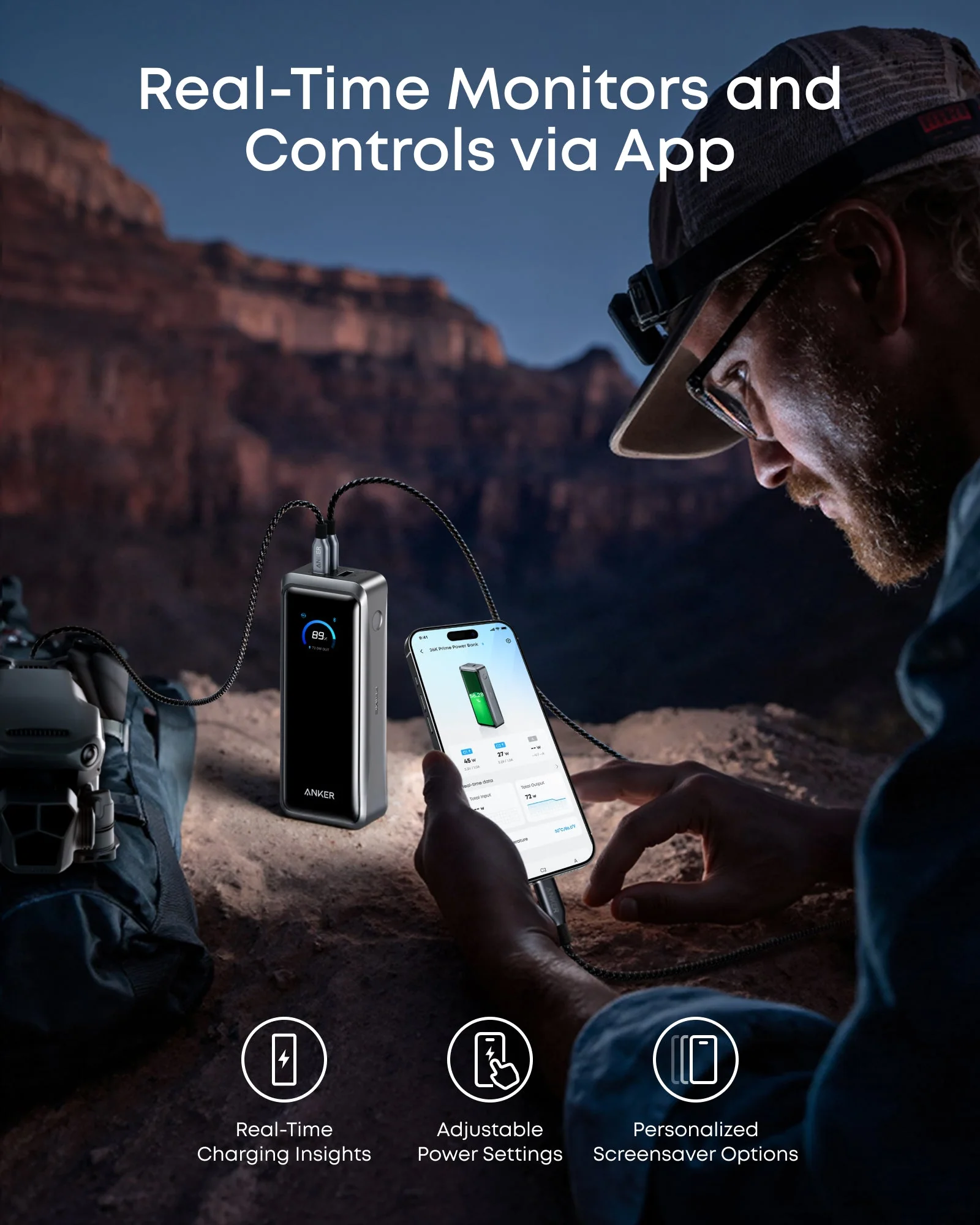 Портативное зарядное устройство Anker Prime 26250mAh 300W Black (A110AH11)