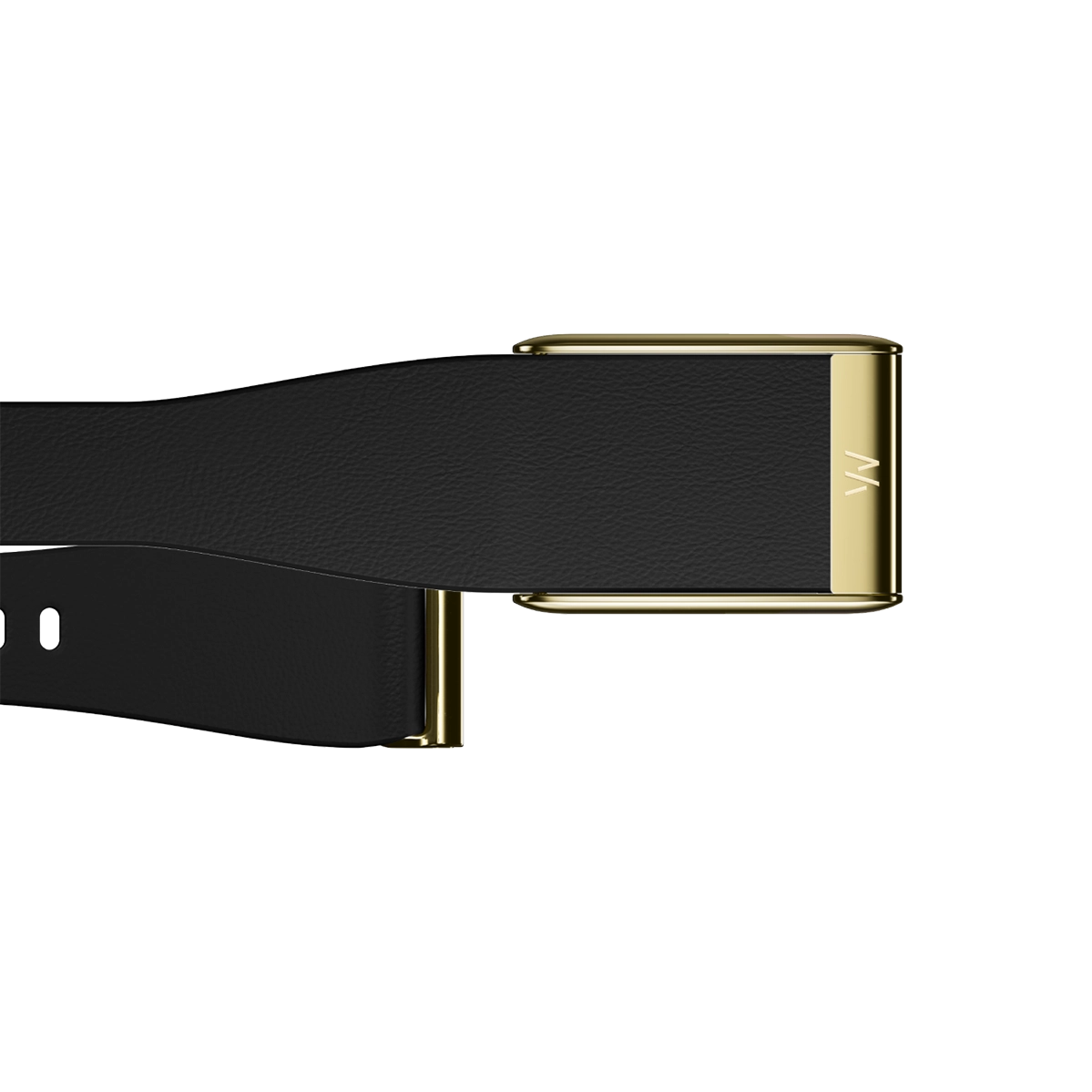 Ремінець WHOOP LeatherLuxe Tapered Band | Black with Gold - Size S/M для WHOOP 5.0 (810114364840)