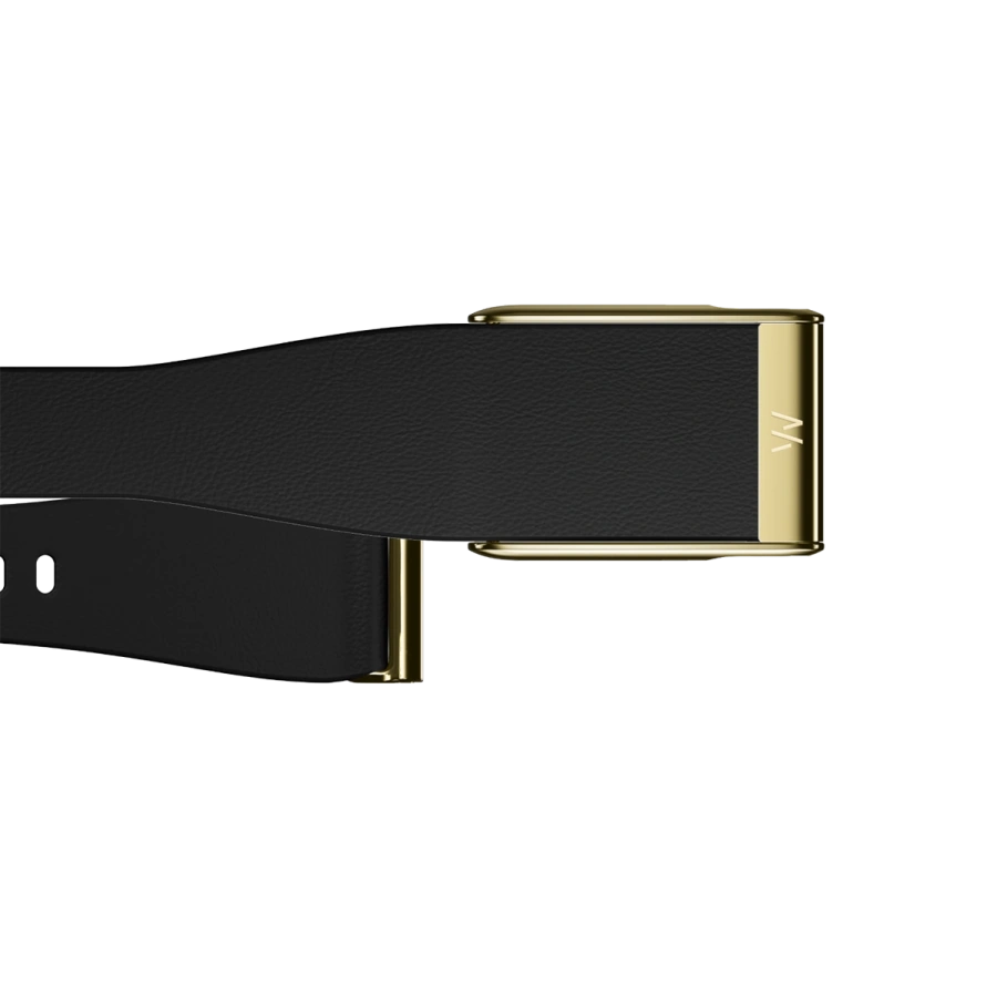 Ремінець WHOOP LeatherLuxe Tapered Band | Black with Gold - Size L/XL для WHOOP MG (810114364871)