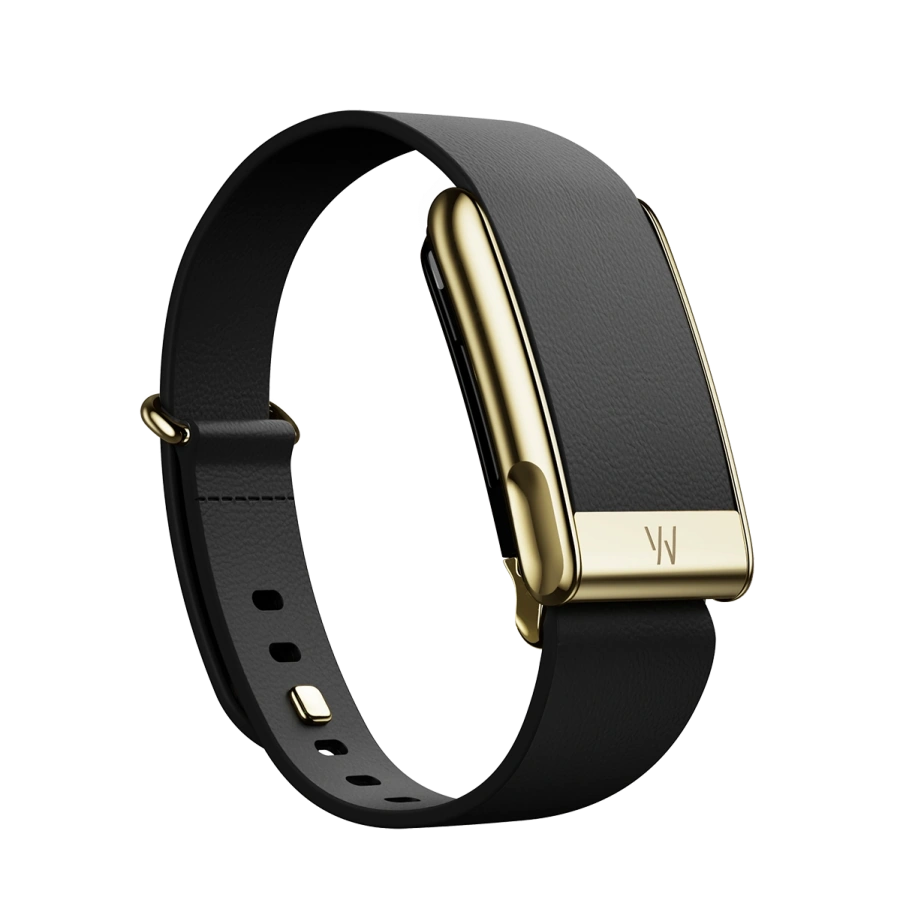 Ремінець WHOOP LeatherLuxe Tapered Band | Black with Gold - Size L/XL для WHOOP MG (810114364871)
