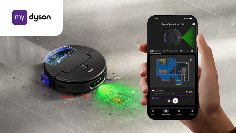 Робот-пилосос для вологого і сухого прибирання Dyson Spot+Scrub Ai (586183-01)