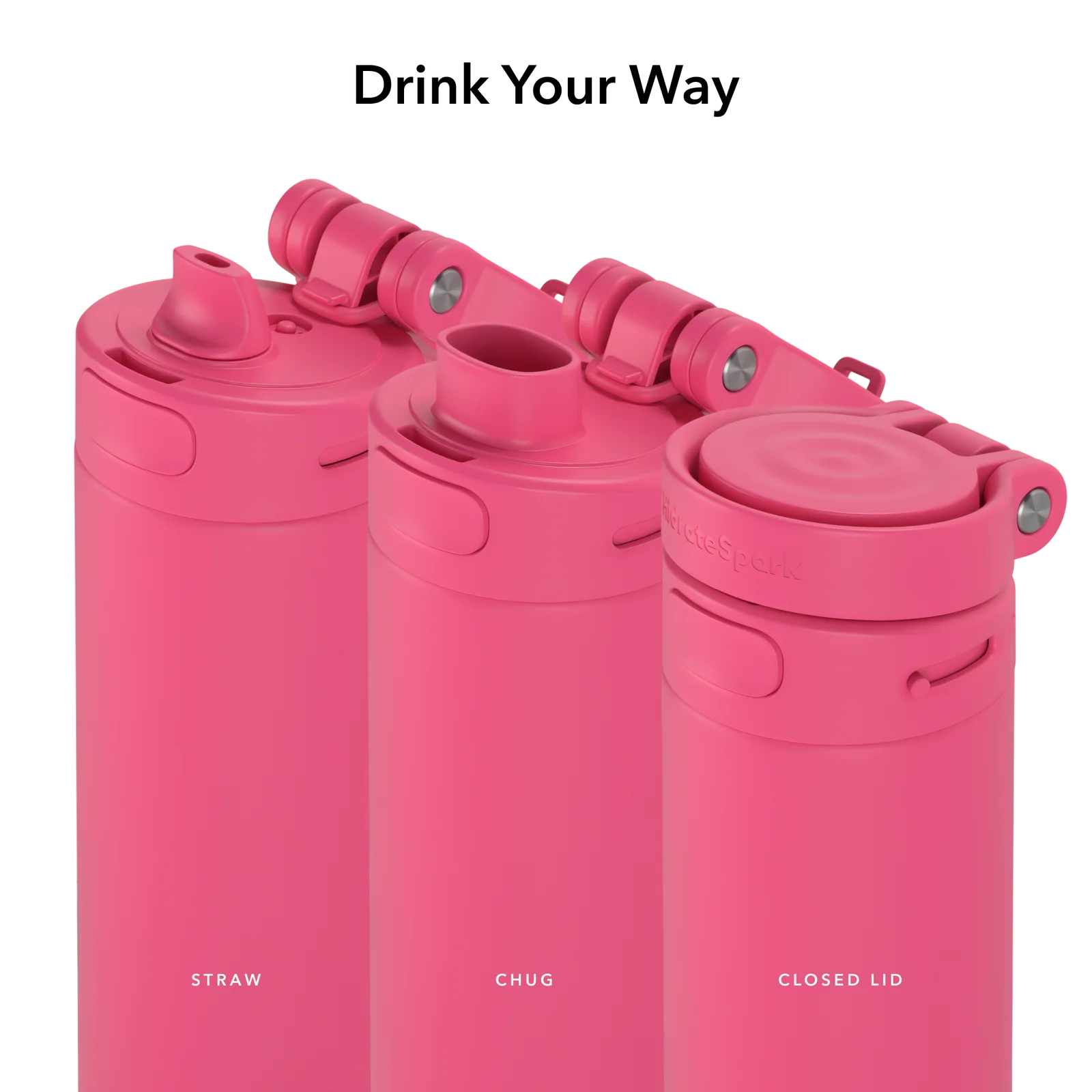 Розумна пляшка для води HidrateSpark PRO 2 Smart Bottle - Chug & Straw Lid 21 oz/621 ml - Flamingo