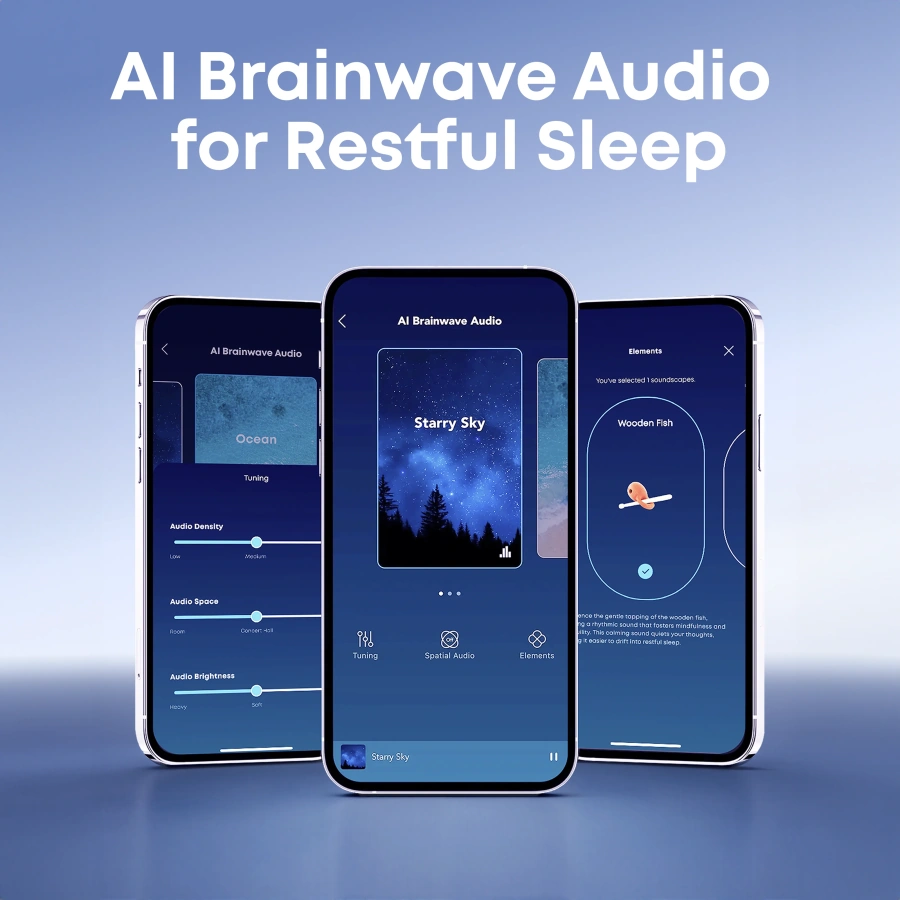 Розумні навушники для сну з ANC Anker SoundCore Sleep A30 - Moonlit White (D1301G21)