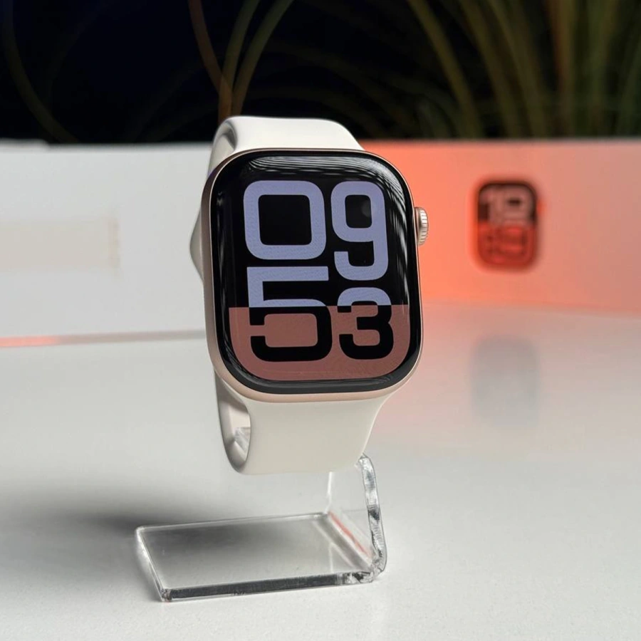 ВИТРИННЫЙ Apple Watch Series 10 GPS 46mm Rose Gold Aluminum Case with Light Blush Sport Band - M/L (MWWU3) - Состояние: идеальное | Аккумулятор: 100% | Комплектация: полный | Гарантия: 3 мес.