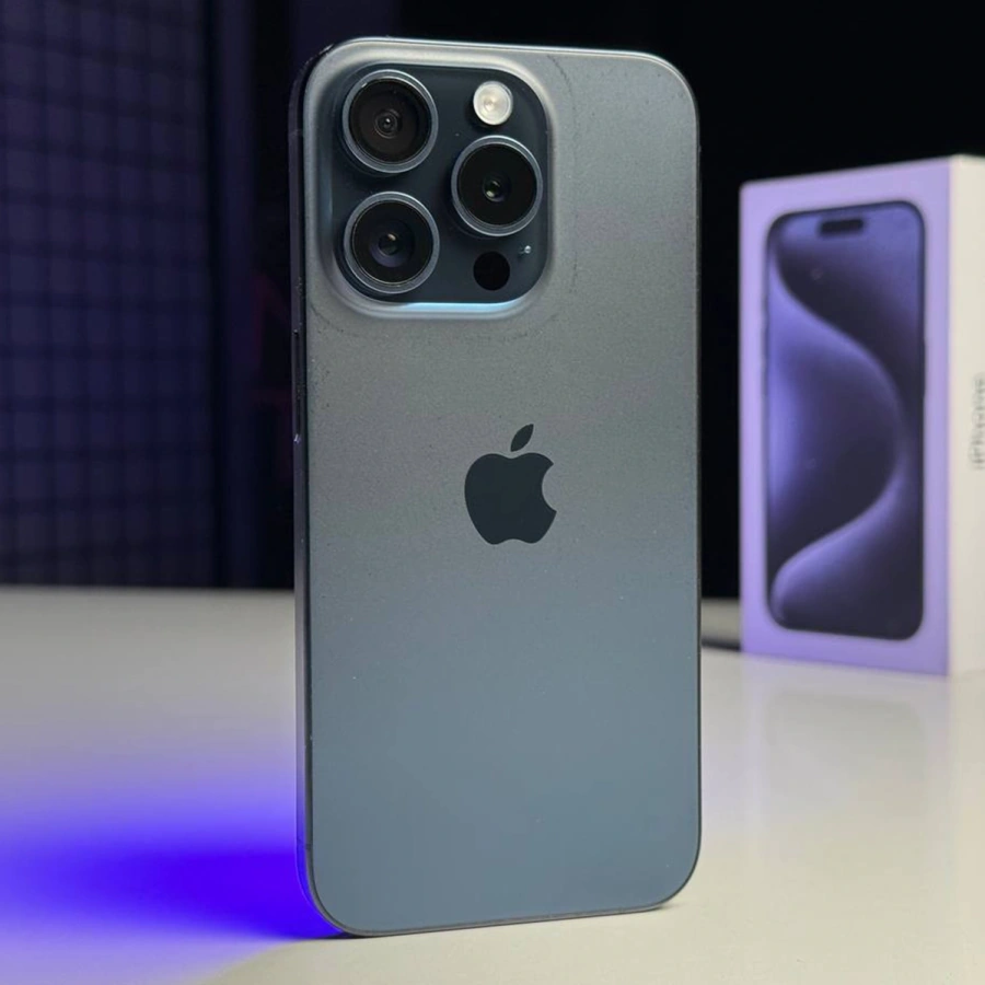 ВЖИВАНИЙ Б/У Apple iPhone 15 Pro 256GB Blue Titanium (MTV63) - Состояние: хороший | Аккумулятор: 86% | Комплектация: полный | Гарантія: 3 мес.