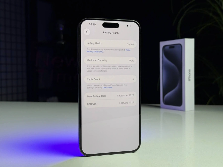 ВЖИВАНИЙ Б/У Apple iPhone 15 Pro Max 256GB Blue Titanium eSim (MU693) - Стан: гарний | Акумулятор: 100% | Комплектація: повний | Гарантія: 3 міс.